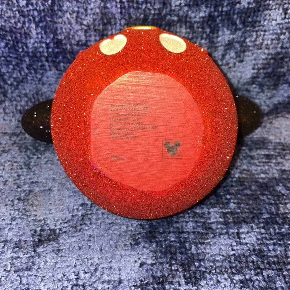 NWT Disney Glittery Red & Black Mickey Mouse toothbrush holder. - Picture 3 of 3
